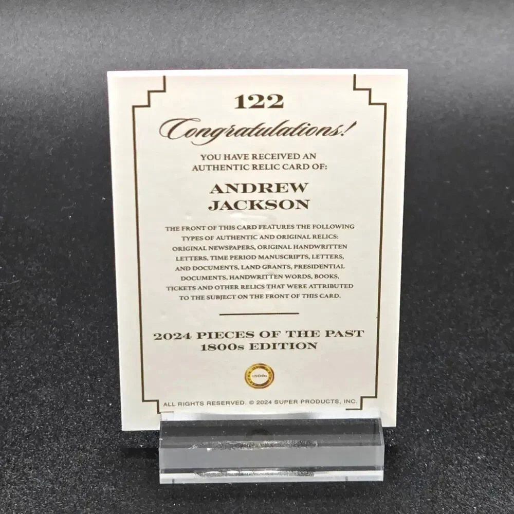 Authentic President Andrew Jackson Handwriting Relic Piece of History